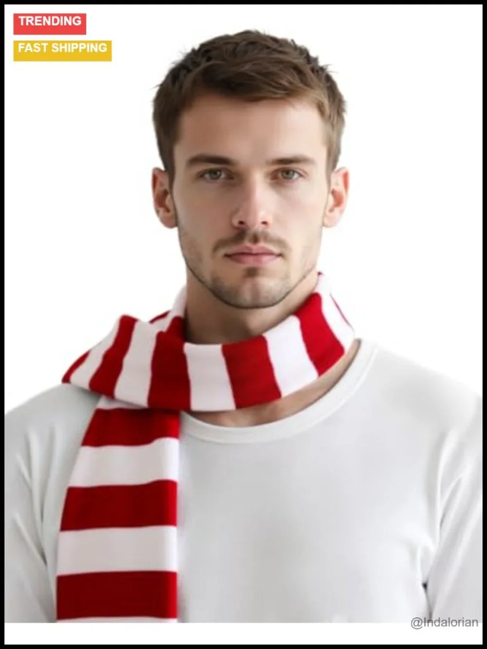 Acrylic Striped Winter Scarf for Men - Warm Long Costume Accessory